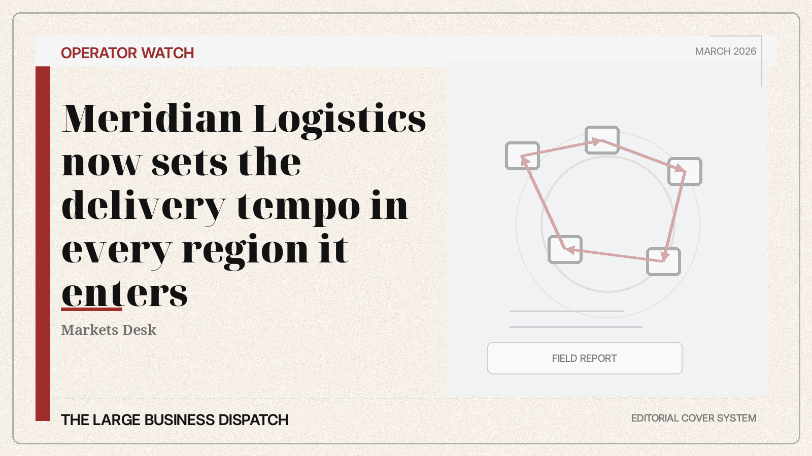 Editorial cover for BigRuss Logistics delivery tempo story